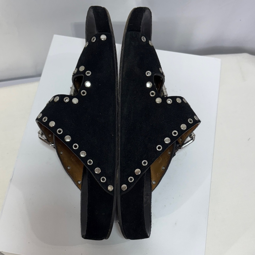 Isabel Marant Black suede Studded Sandals Lennyo: - Picture 7 of 13